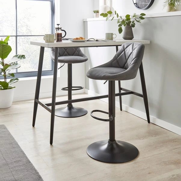 Noah Height Adjustable Bar Stool, Faux Suede 5 Noah Height Adjustable Bar Stool, Faux Suede - Image 5