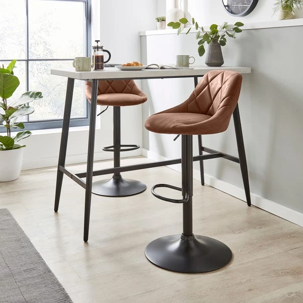 Noah Height Adjustable Bar Stool, Faux Suede 1 Noah Height Adjustable Bar Stool, Faux Suede