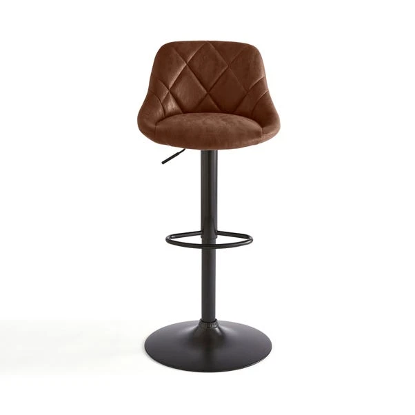 Noah Height Adjustable Bar Stool, Faux Suede 3 Noah Height Adjustable Bar Stool, Faux Suede - Image 3