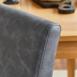 Hugo Set Of 2 Dining Chairs, Distressed Faux Leather -Furniture Sale Store 30842640 alt02