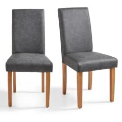 Hugo Set Of 2 Dining Chairs, Distressed Faux Leather -Furniture Sale Store 30842640 alt04