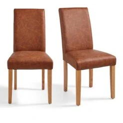 Hugo Set Of 2 Dining Chairs, Distressed Faux Leather -Furniture Sale Store 30842641 alt04