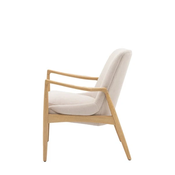 Callar Linen Wooden Arm Accent Chair 4 Callar Linen Wooden Arm Accent Chair - Image 4