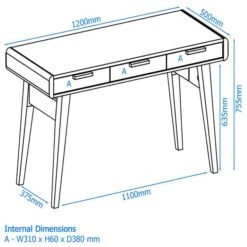 Kai 3 Drawer Desk 11 Kai 3 Drawer Desk -Furniture Sale Store 30850924 alt09