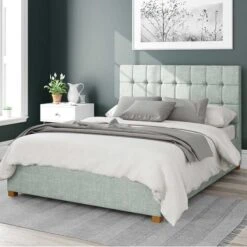 Sinatra Pure Pastel Cotton Ottoman Bed Frame -Furniture Sale Store 30852191