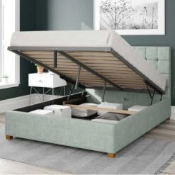 Sinatra Pure Pastel Cotton Ottoman Bed Frame -Furniture Sale Store 30852193 alt01
