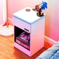 X Rocker Carbon Tek Bedside Table With Wireless Charging -Furniture Sale Store 30856170