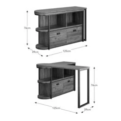 Fulton Pine Swivel Desk -Furniture Sale Store 30857094 alt09