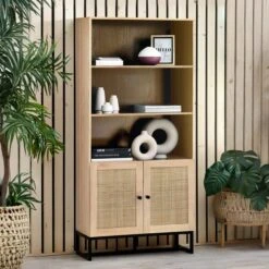 Hollis Tall Bookcase, Oak