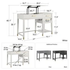 Cosmo Living Westerleigh Lift Desk, Graphite -Furniture Sale Store 30859517 alt09