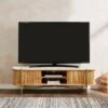 Alina Fluted Wide TV Unit, Mango Wood Fo TVs Up To 60"