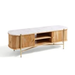 Alina Fluted Wide TV Unit, Mango Wood Fo TVs Up To 60" -Furniture Sale Store 30859818 alt05