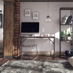 Quincy Writing Desk, Weathered Oak -Furniture Sale Store 30860054 alt02