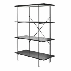 Wainwright 4 Shelf Bookcase, Black Oak -Furniture Sale Store 30860055 alt05