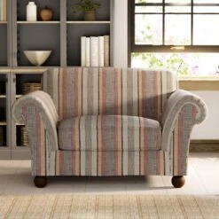 Angus Striped Linen Snuggle Chair