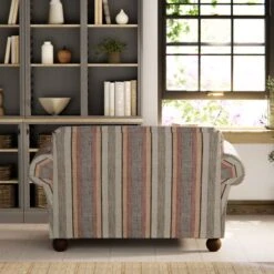 Angus Striped Linen Snuggle Chair -Furniture Sale Store 30869753 alt03