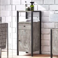 Colton Single Bathroom Cabinet, Concrete Effect -Furniture Sale Store 30869872 alt02