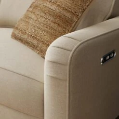 Beatrice Luna Fabric Natural Power Recliner 3 Seater Sofa -Furniture Sale Store 30869974 alt03