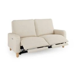 Beatrice Luna Fabric Natural Power Recliner 3 Seater Sofa -Furniture Sale Store 30869974 alt07