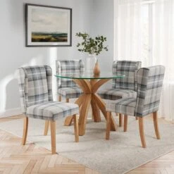 Oswald Set Of 2 Dining Chairs, Country Check -Furniture Sale Store 30872516 alt01