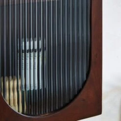 Elias Wall Cabinet, Acacia Wood, Mirror And Reeded Glass -Furniture Sale Store 30873171 alt02