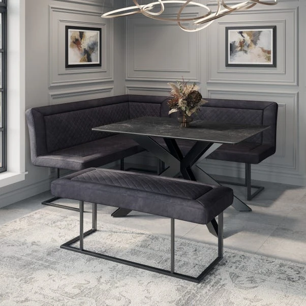 Indus Valley Athena 6 Seater Dining Table Corner Bench Set 12 Indus Valley Athena 6 Seater Dining Table Corner Bench Set - Image 12