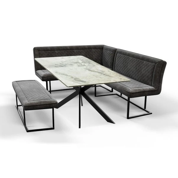 Indus Valley Athena 6 Seater Dining Table Corner Bench Set 9 Indus Valley Athena 6 Seater Dining Table Corner Bench Set - Image 9