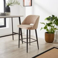 Lillia Velvet Bar Stool -Furniture Sale Store 30882767