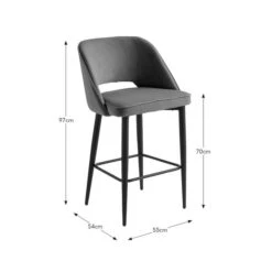 Lillia Velvet Bar Stool -Furniture Sale Store 30882769 alt09