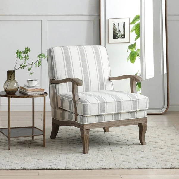 Esme Linen Stripe Chair 1 Esme Linen Stripe Chair