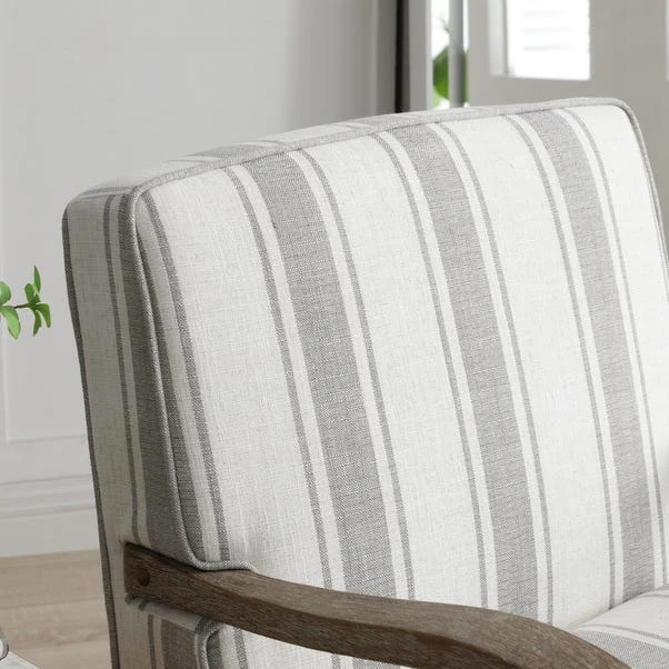 Esme Linen Stripe Chair 3 Esme Linen Stripe Chair - Image 3