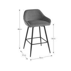 Radleigh Bar Stool, Velvet -Furniture Sale Store 30891415 alt09