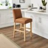 Oakley Counter Height Bar Stool, Tan Faux Leather