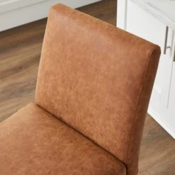 Oakley Counter Height Bar Stool, Tan Faux Leather -Furniture Sale Store 30891497 alt03