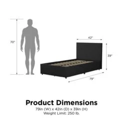 Novogratz Kelly 2 Drawer Bed, Linen -Furniture Sale Store 30892340 alt09