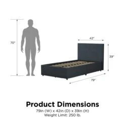 Novogratz Kelly 2 Drawer Bed, Linen -Furniture Sale Store 30892443 alt09