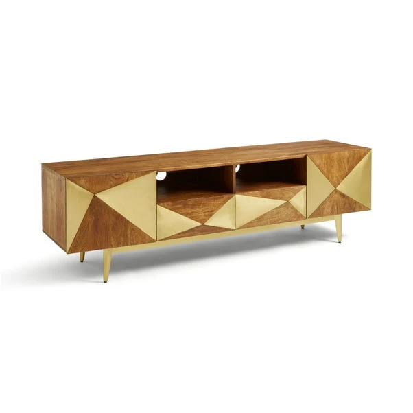 Zadie Extra Wide TV Unit For TVs Up To 80", Mango Wood 7 Zadie Extra Wide TV Unit For TVs Up To 80", Mango Wood - Image 7