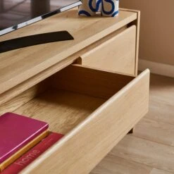 Elements Holmes Extra Wide TV Unit For TVs Up To 80", Oak -Furniture Sale Store 30893746 alt02