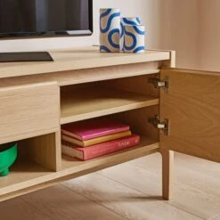 Elements Holmes Extra Wide TV Unit For TVs Up To 80", Oak -Furniture Sale Store 30893746 alt04