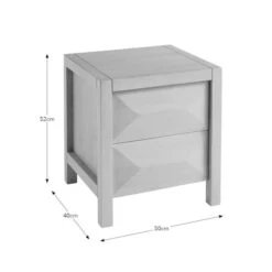 Watkins 2 Drawer Grey Wash Bedside Table, Mango Wood -Furniture Sale Store 30894112 alt09