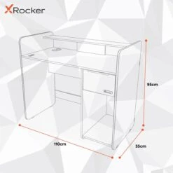 X Rocker Electra Desk With Wireless Charging And LED Lights -Furniture Sale Store 30895065 alt09