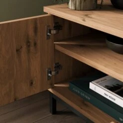 Reynolds Extra Wide TV Unit For TVs Up To 80", Rustic Oak Effect 12 Reynolds Extra Wide TV Unit For TVs Up To 80", Rustic Oak Effect -Furniture Sale Store 30901016 alt03