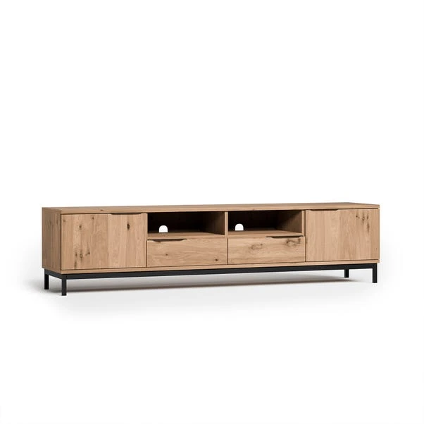 Reynolds Extra Wide TV Unit For TVs Up To 80", Rustic Oak Effect 7 Reynolds Extra Wide TV Unit For TVs Up To 80", Rustic Oak Effect - Image 7