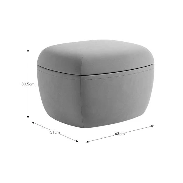 Modern Curves Velvet Storage Footstool 7 Modern Curves Velvet Storage Footstool - Image 7