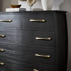 Keiko 5 Drawer Chest, Black Mango Wood -Furniture Sale Store 30901776 alt03