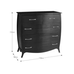 Keiko 5 Drawer Chest, Black Mango Wood -Furniture Sale Store 30901776 alt09