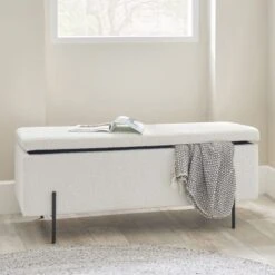 Catania Boucle Storage Bench