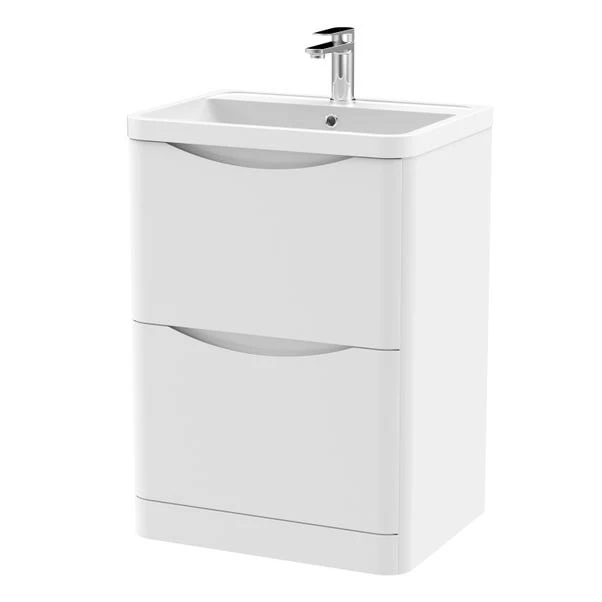 Lunar Floor Standing 2 Drawer Vanity Unit With Polymarble Basin 19 Lunar Floor Standing 2 Drawer Vanity Unit With Polymarble Basin - Image 19