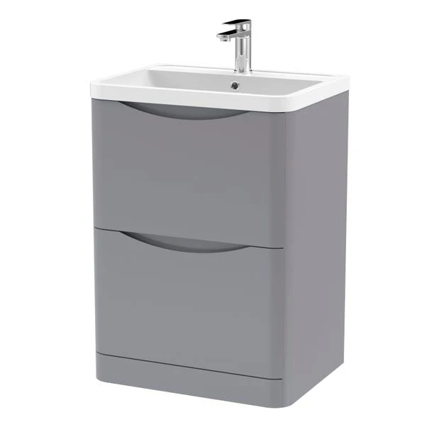 Lunar Floor Standing 2 Drawer Vanity Unit With Polymarble Basin 17 Lunar Floor Standing 2 Drawer Vanity Unit With Polymarble Basin - Image 17