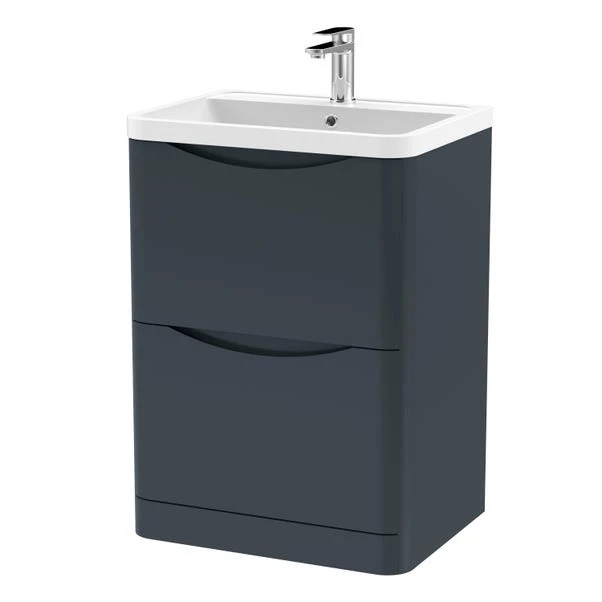 Lunar Floor Standing 2 Drawer Vanity Unit With Polymarble Basin 11 Lunar Floor Standing 2 Drawer Vanity Unit With Polymarble Basin - Image 11